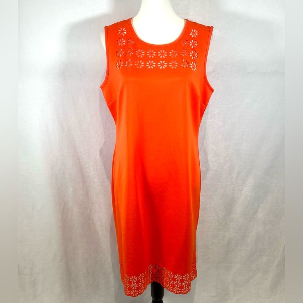 Cocomo orange floral cutout midi dress size large NWT